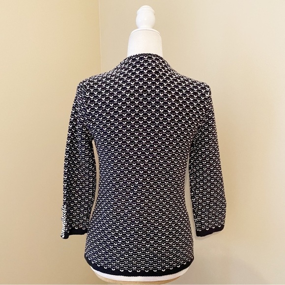 WHBM Thick Knit Black and White Button Cardigan - Small - Picture 3 of 11
